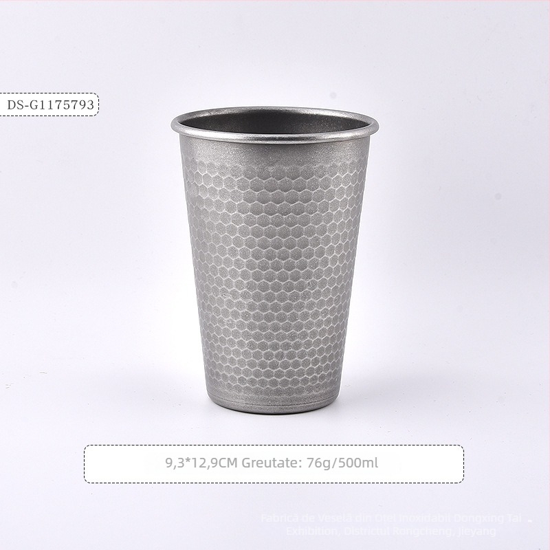 Cană din oțel inoxidabil 304, cu model diamant, pentru băuturi: cafea, băuturi calde și reci, camping