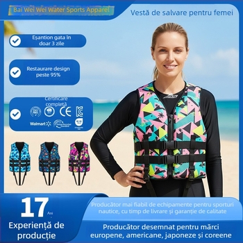 Model nou 2026 de vestă de salvare pentru adulți, pentru barci cu motor și surfing, protecție la coliziuni și înec, personalizabil