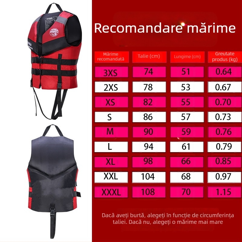 Vesta de salvare pentru copii, cu plutire mare, pentru barcă și snorkeling
