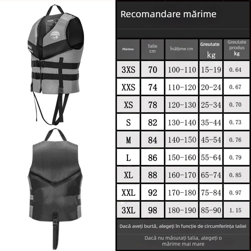 Vesta de salvare pentru copii, cu plutire mare, pentru barcă și snorkeling