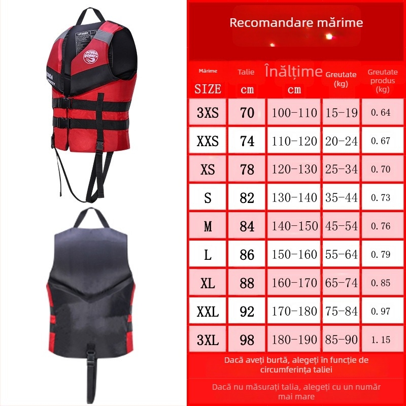 Vesta de salvare pentru copii, cu plutire mare, pentru barcă și snorkeling