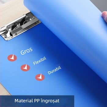 Set de 10 dosare A4 groase, cu clips puternice – clip unic și dublu, pentru depozitare pe birou
