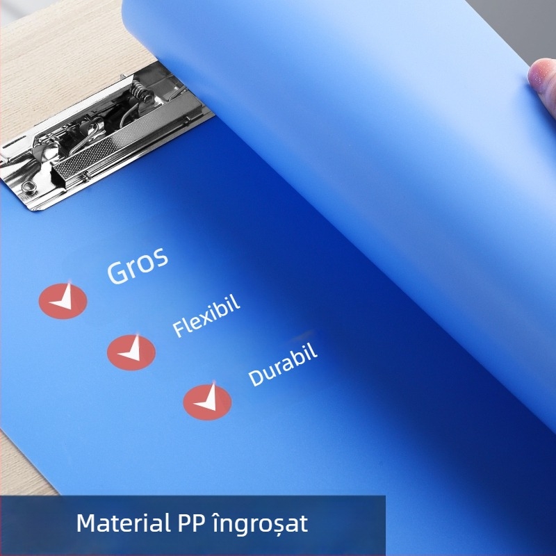 Set de 10 dosare A4 groase, cu clips puternice – clip unic și dublu, pentru depozitare pe birou