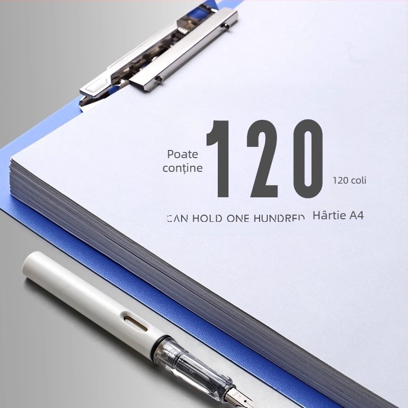 Set de 10 dosare A4 groase, cu clips puternice – clip unic și dublu, pentru depozitare pe birou