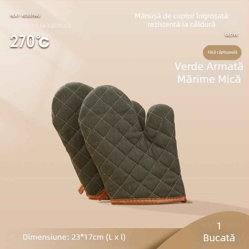 Mănuși de bucătărie rezistente la temperaturi înalte, mănuși groase pentru cuptor, pentru manipularea vaselor fierbinți și utilizarea cuptorului cu microunde