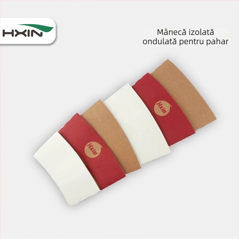 Suport de unică folosință pentru pahar din Kraft, pentru cafea și ceai cu lapte, husă izolatoare din plastic pentru pahare la pachet