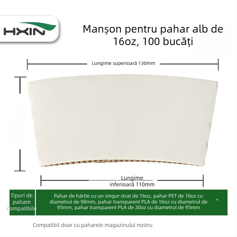 Suport de unică folosință pentru pahar din Kraft, pentru cafea și ceai cu lapte, husă izolatoare din plastic pentru pahare la pachet