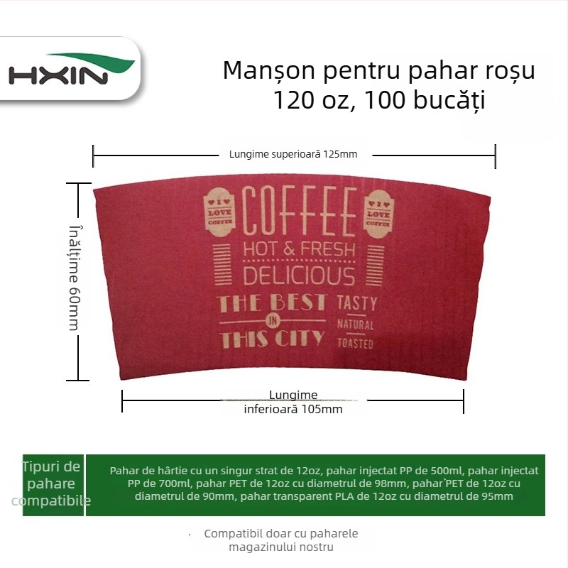Suport de unică folosință pentru pahar din Kraft, pentru cafea și ceai cu lapte, husă izolatoare din plastic pentru pahare la pachet