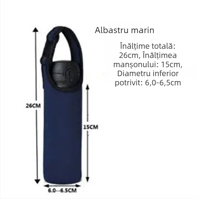 Husă universală de protecție pentru pahare din sticlă, cu izolație și curea de purtare, rezistentă la cădere și la temperaturi, accesoriu de călătorie cu curea peste umăr