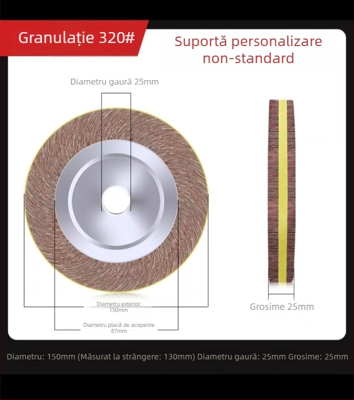 Roată lamelară pentru lustruirea oțelului inoxidabil, oxid de aluminiu pentru îndepărtarea oxidului