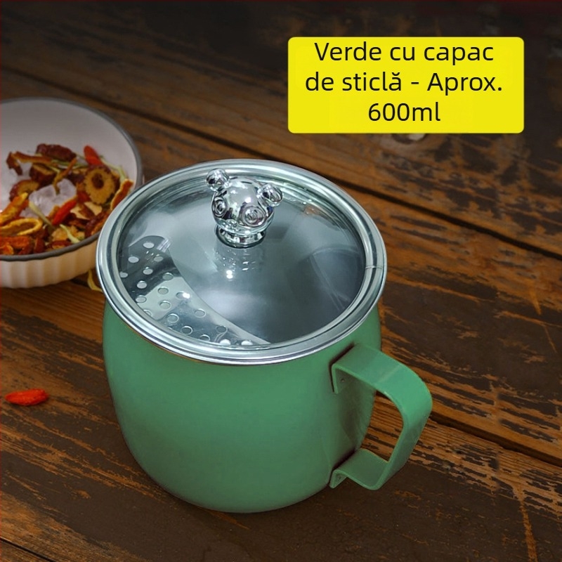 Cană de ceai din oțel inoxidabil 304, formă de semilună, cu filtru - cadou de birou