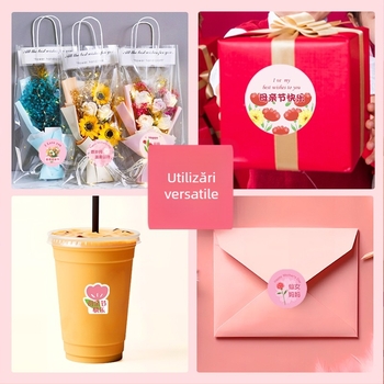 Stickere pentru Ziua Mamei – pentru mamă, modele decorative mici pentru buchet de flori, pungă de cadou și cutie de cadou, autocolante autoadezive