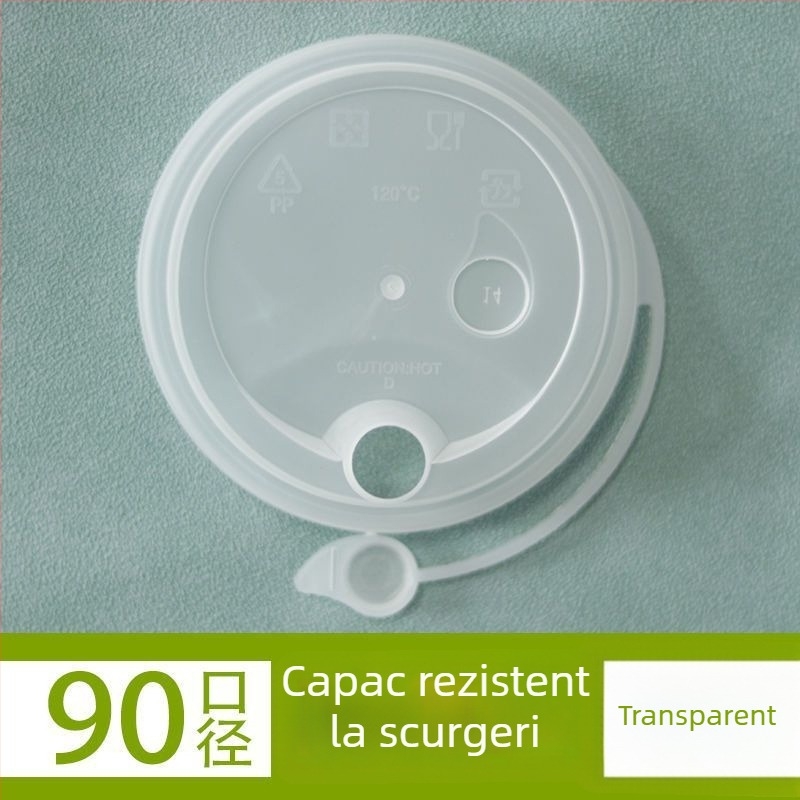 Capac de pahar, o singură bucată, anti-scurgere, din PP, turnare prin injecție, pentru ceai cu lapte de livrare