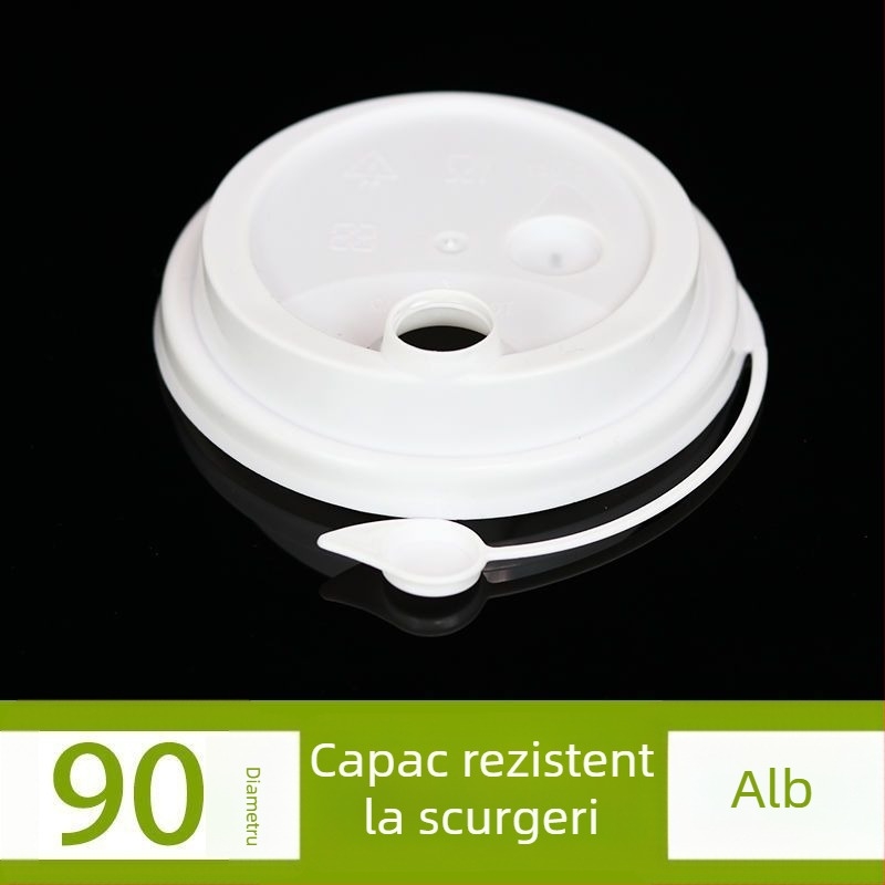 Capac de pahar, o singură bucată, anti-scurgere, din PP, turnare prin injecție, pentru ceai cu lapte de livrare