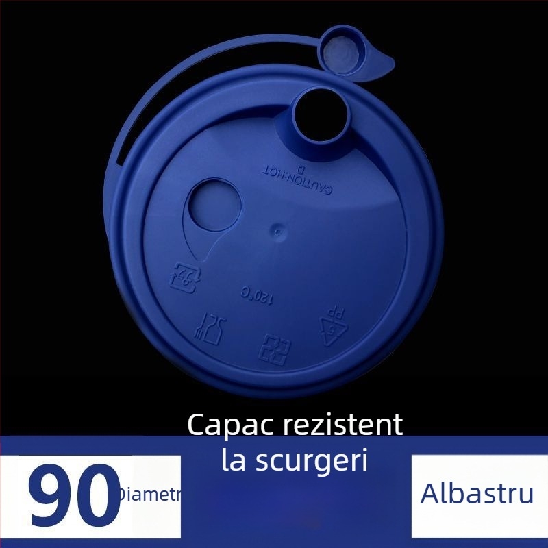Capac de pahar, o singură bucată, anti-scurgere, din PP, turnare prin injecție, pentru ceai cu lapte de livrare