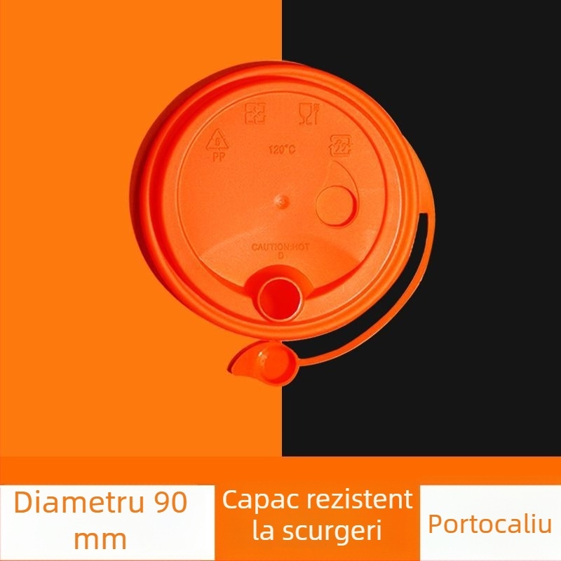 Capac de pahar, o singură bucată, anti-scurgere, din PP, turnare prin injecție, pentru ceai cu lapte de livrare