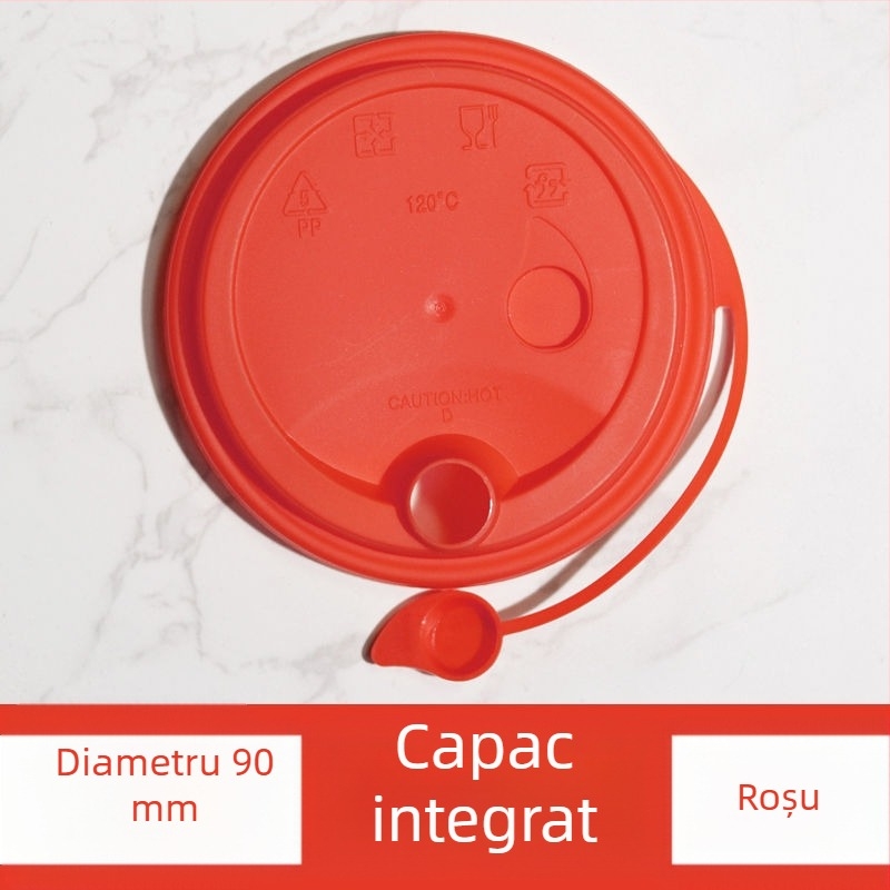 Capac de pahar, o singură bucată, anti-scurgere, din PP, turnare prin injecție, pentru ceai cu lapte de livrare