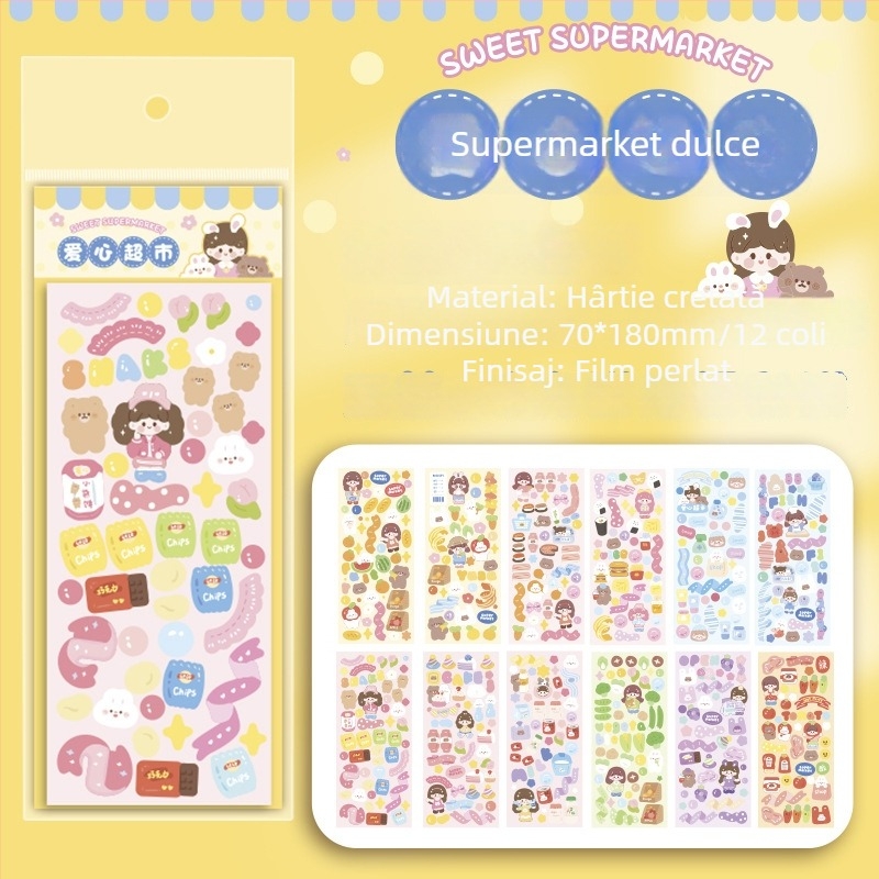 Set de Stickere Goo Card – Stickere pentru planner în stil coreean, tăiate cu laser, drăguțe, modele de înaltă calitate