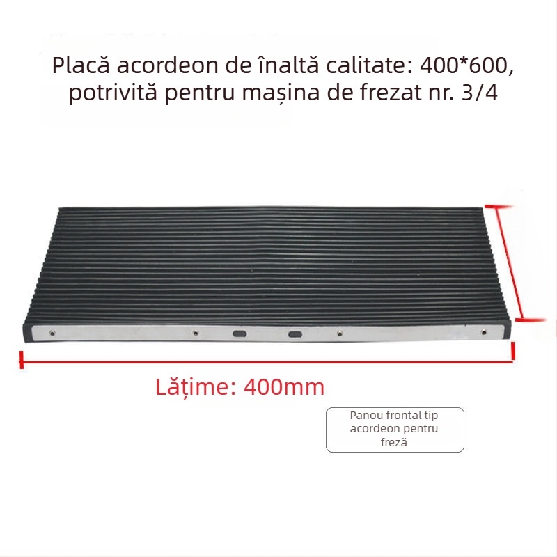 Capac de protecție pentru freza turret cu panou din cauciuc în formă de acordeon, protecție la șpanuri metalice și clips pentru cabluri
