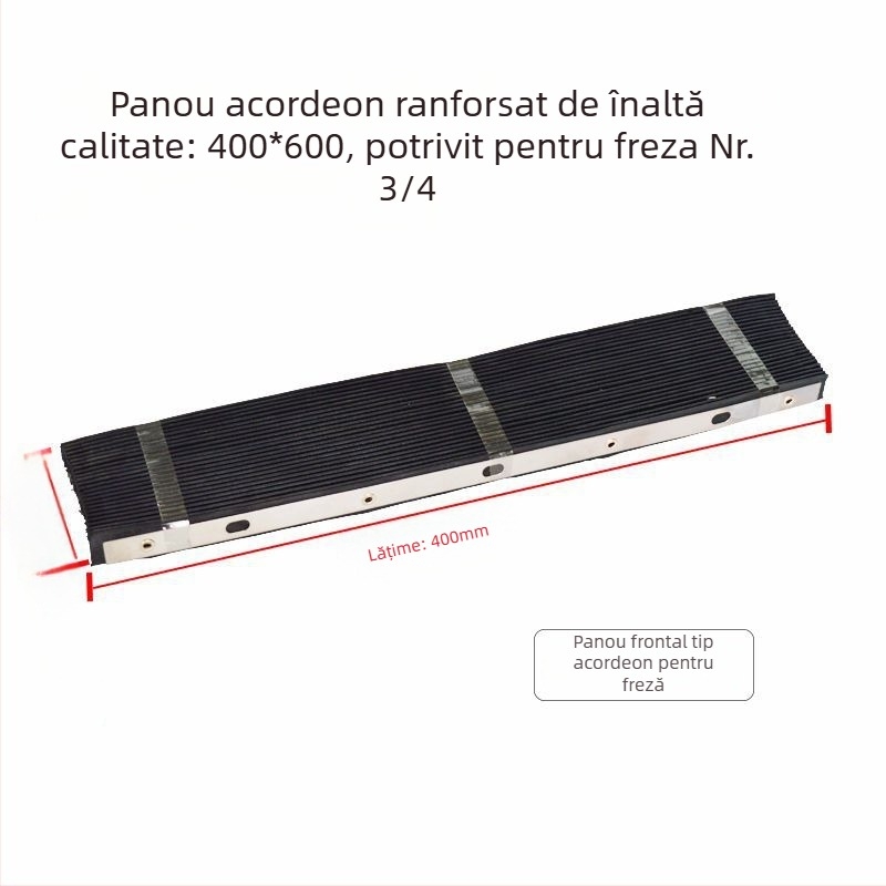 Capac de protecție pentru freza turret cu panou din cauciuc în formă de acordeon, protecție la șpanuri metalice și clips pentru cabluri