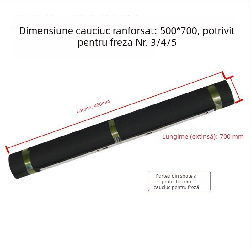 Capac de protecție pentru freza turret cu panou din cauciuc în formă de acordeon, protecție la șpanuri metalice și clips pentru cabluri