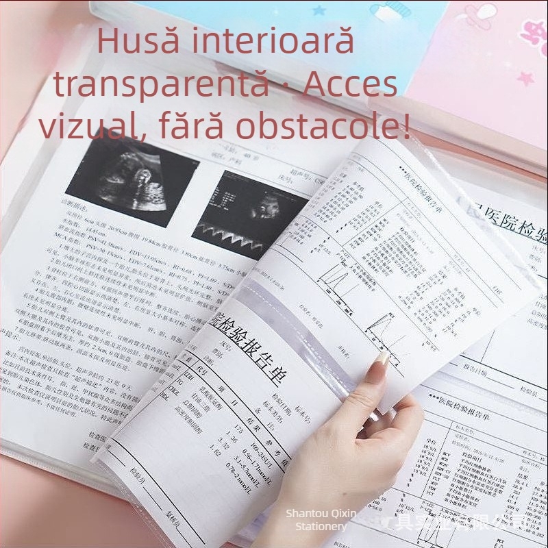 Organizator pentru evidențe de sarcină și prenatal, dosar A4/A5, păstrare rapoarte de ecografie