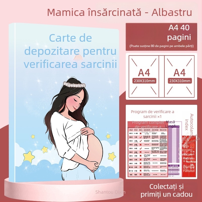 Organizator pentru evidențe de sarcină și prenatal, dosar A4/A5, păstrare rapoarte de ecografie