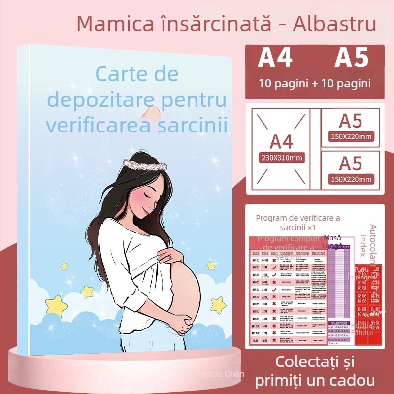 Organizator pentru evidențe de sarcină și prenatal, dosar A4/A5, păstrare rapoarte de ecografie