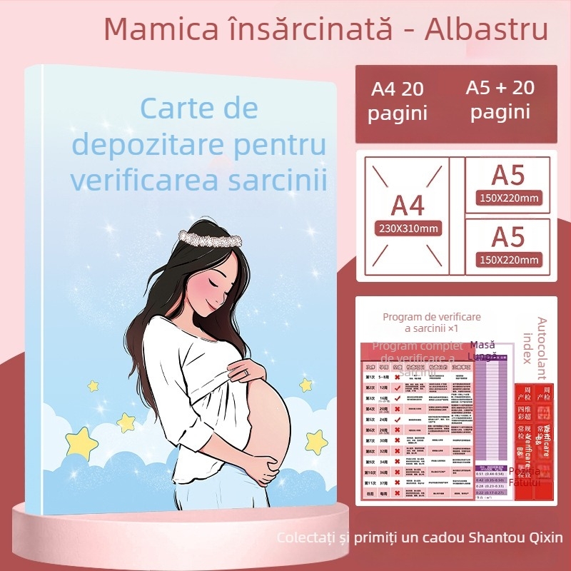 Organizator pentru evidențe de sarcină și prenatal, dosar A4/A5, păstrare rapoarte de ecografie