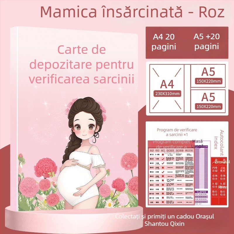 Organizator pentru evidențe de sarcină și prenatal, dosar A4/A5, păstrare rapoarte de ecografie