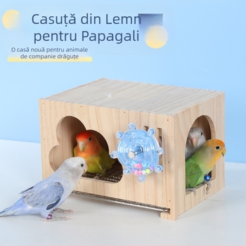 Cuib respirabil pentru papagali, casă mică din lemn, cuib răcoros pentru papagali, cuib de somn cu estetică înaltă, potrivit pentru vară papagali, decor universal pentru cușcă