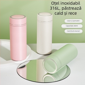 Cană termoizolantă compactă pentru femei, recipient mini portabil din oțel inoxidabil 316L