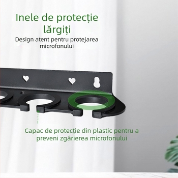 Tavă de perete pentru microfoane – suport multifuncțional anti vibrații pentru microfoane cu fir și fără fir