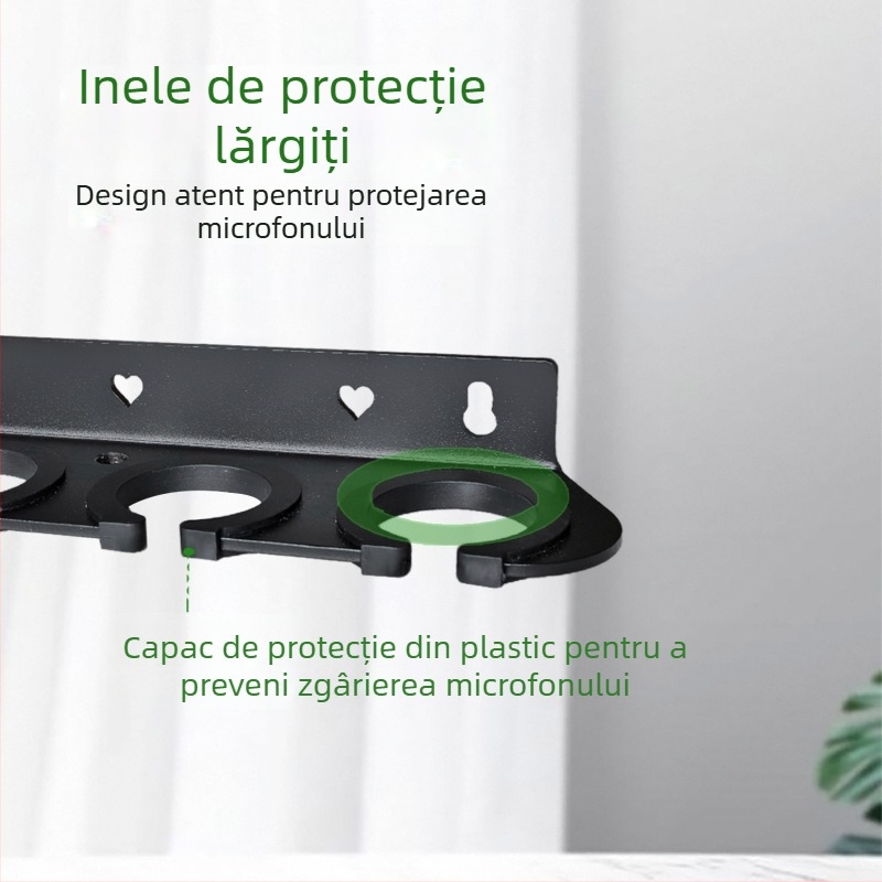 Tavă de perete pentru microfoane – suport multifuncțional anti vibrații pentru microfoane cu fir și fără fir