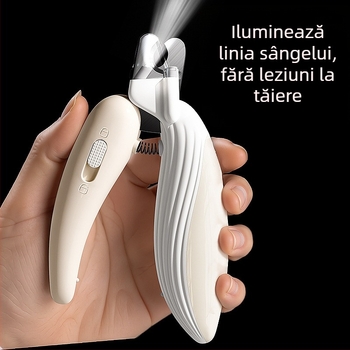 Clește de unghii pentru pisici și câini cu lumină, instrument de tăiat unghiile pentru animale de companie, pentru începători, ghid pentru linia de sânge