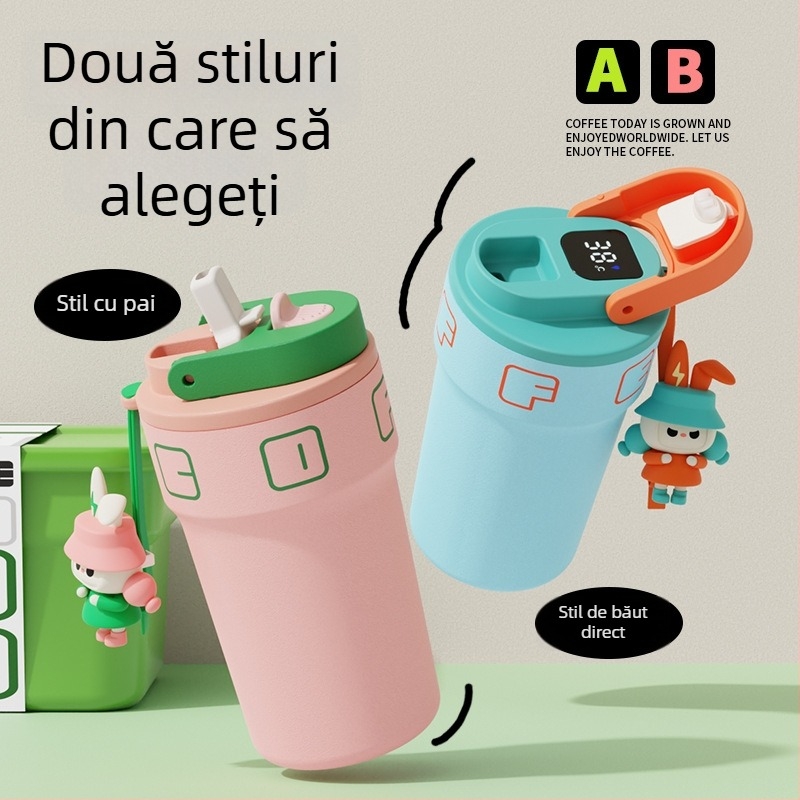 Cana de cafea cu două pereți, în formă de păpușă, din oțel inoxidabil 316L, termos izolat pentru exterior, unisex
