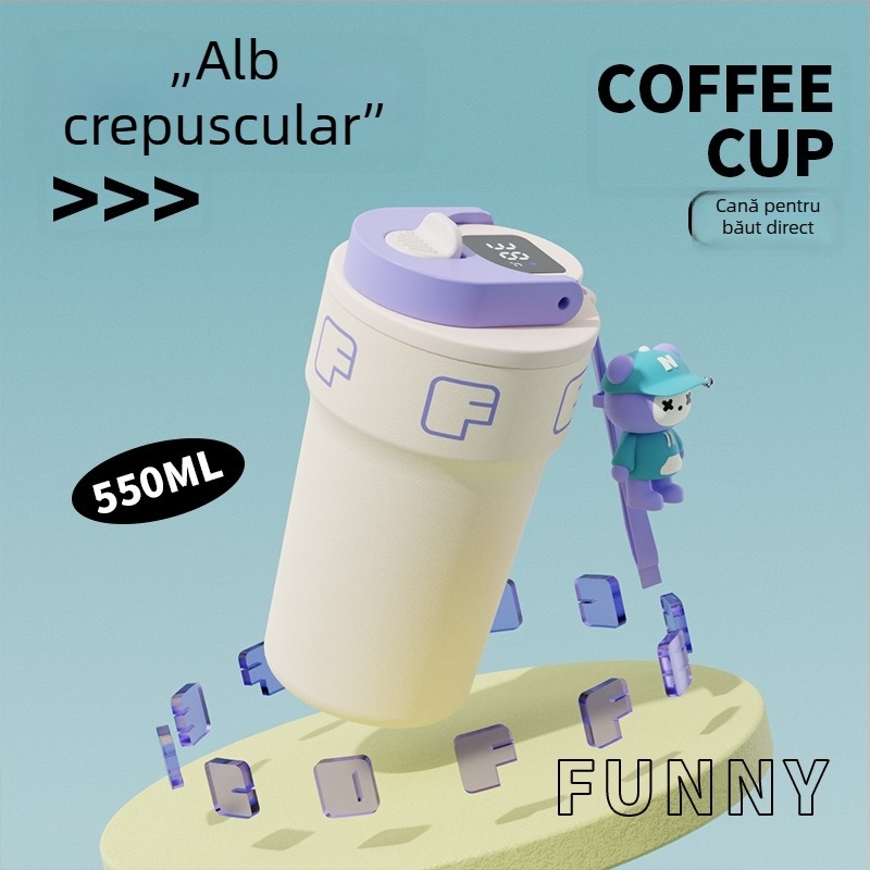 Cana de cafea cu două pereți, în formă de păpușă, din oțel inoxidabil 316L, termos izolat pentru exterior, unisex