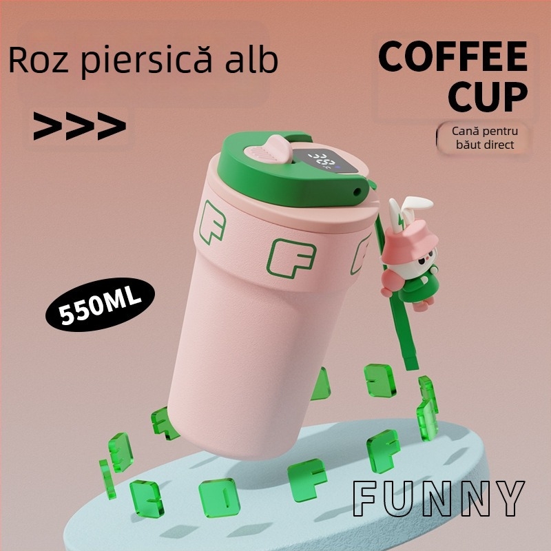 Cana de cafea cu două pereți, în formă de păpușă, din oțel inoxidabil 316L, termos izolat pentru exterior, unisex