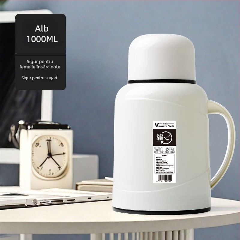 Termos din sticlă, izolat pentru casă și birou, mini termos portabil pentru apă fierbinte, menținere a temperaturii 12–24 ore, imprimare logo disponibil