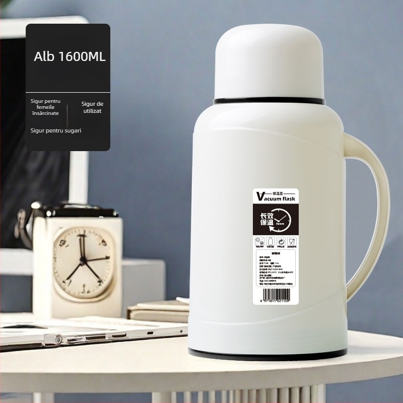 Termos din sticlă, izolat pentru casă și birou, mini termos portabil pentru apă fierbinte, menținere a temperaturii 12–24 ore, imprimare logo disponibil