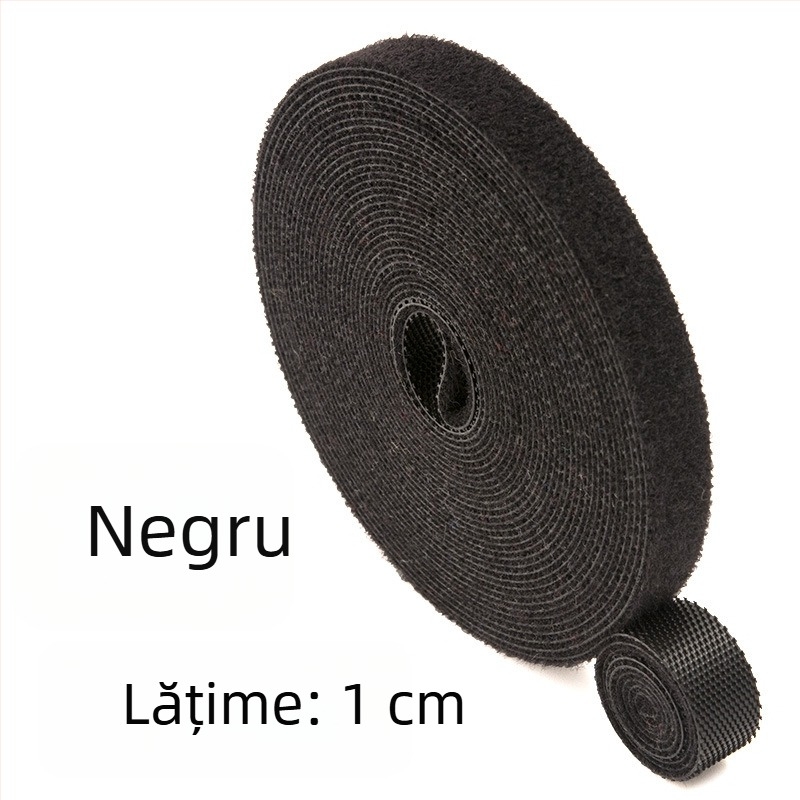 Bandă Velcro autoadezivă, cu două fețe, pentru cabluri optice și de date