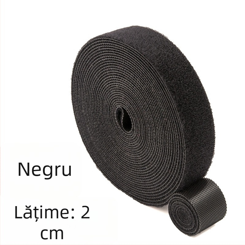 Bandă Velcro autoadezivă, cu două fețe, pentru cabluri optice și de date