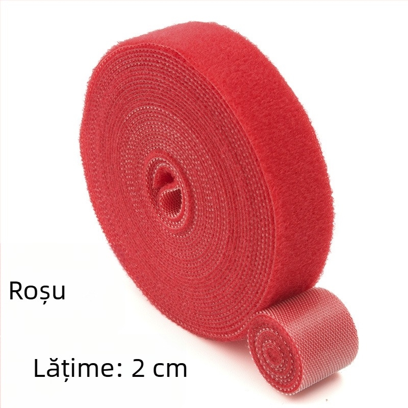 Bandă Velcro autoadezivă, cu două fețe, pentru cabluri optice și de date