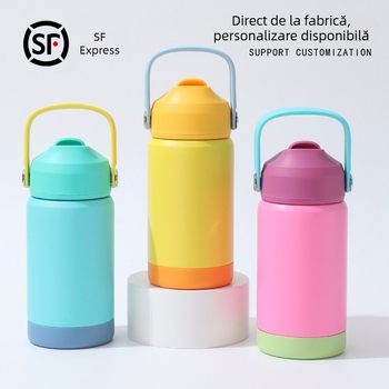 Cana termos din oțel inoxidabil 304, design desen animat, izotermă, portabilă pentru sport și activități în aer liber, pentru bărbați, femei și copii