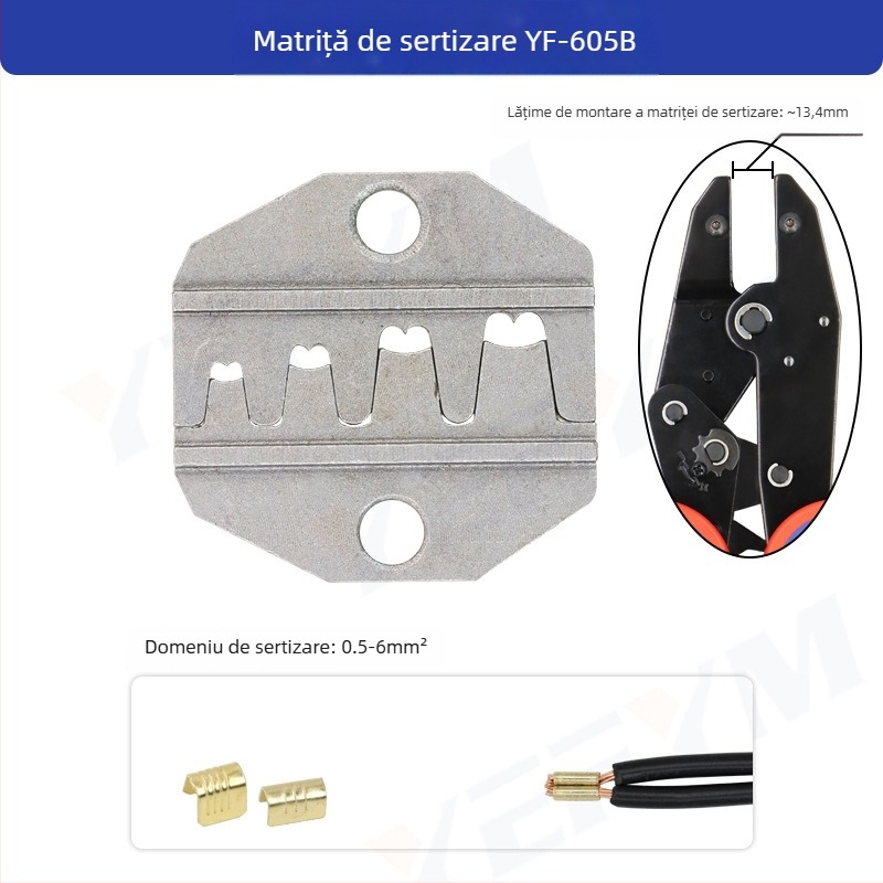 YF Clește crimpare cablu – modul cap de gură pentru crimpare terminale