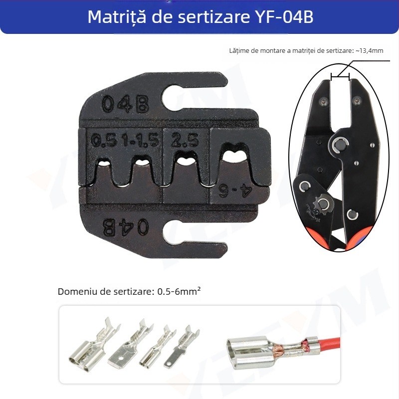 YF Clește crimpare cablu – modul cap de gură pentru crimpare terminale