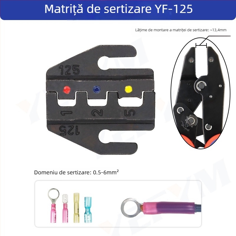 YF Clește crimpare cablu – modul cap de gură pentru crimpare terminale