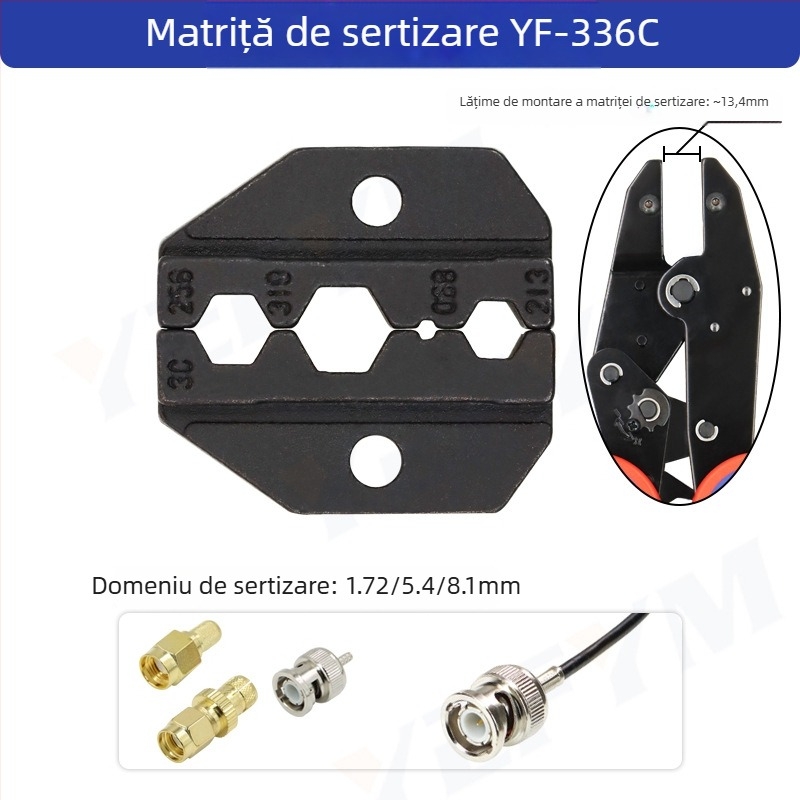 YF Clește crimpare cablu – modul cap de gură pentru crimpare terminale
