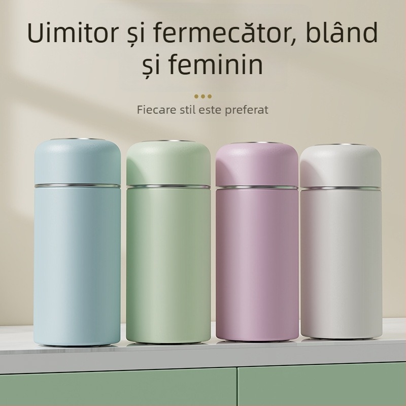 Termos mini minimalist din oțel inoxidabil 316, portabil, recipient mic pentru apă, cadou personalizabil