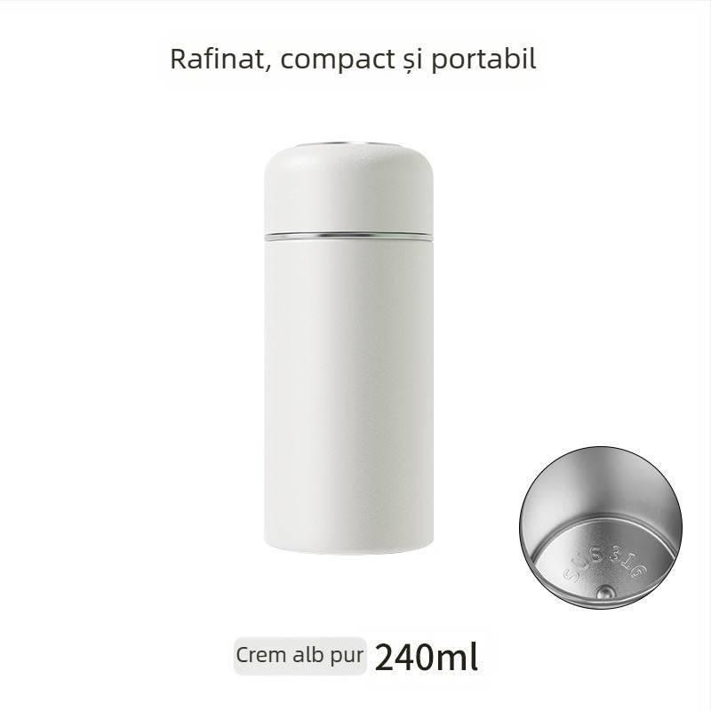 Termos mini minimalist din oțel inoxidabil 316, portabil, recipient mic pentru apă, cadou personalizabil